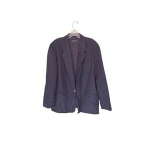 J.Crew Blazer Women's Navy Blue Silk Cotton Office Work Career Business Size 14